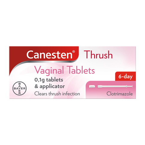 Canesten Thrush Vaginal Tablets 0,1g tablets and applicator